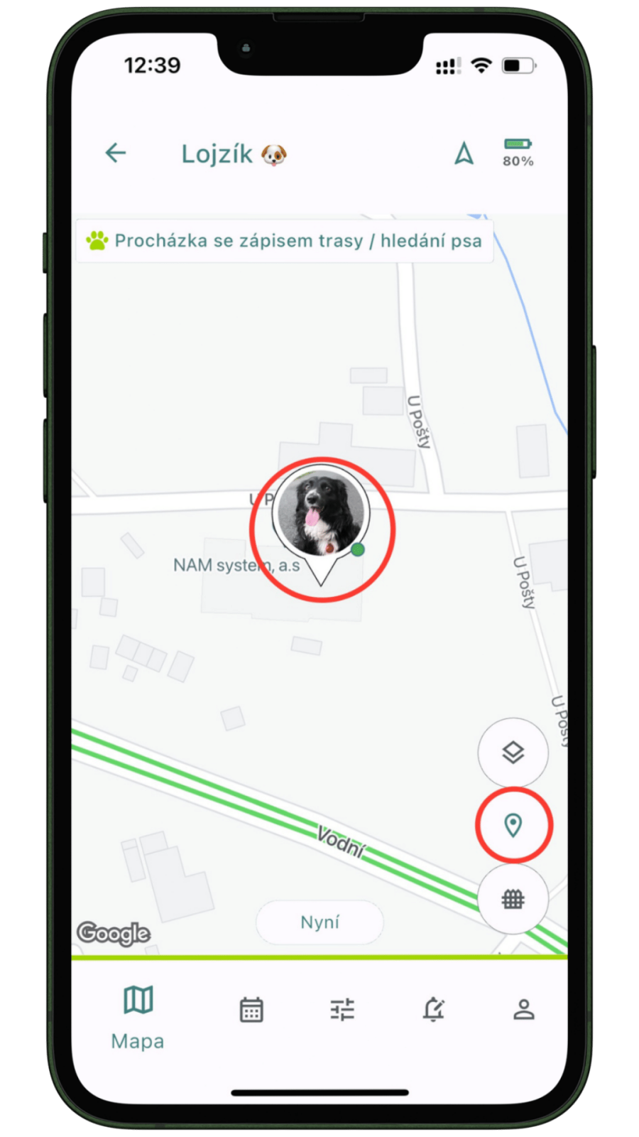 Centrovat na tracker